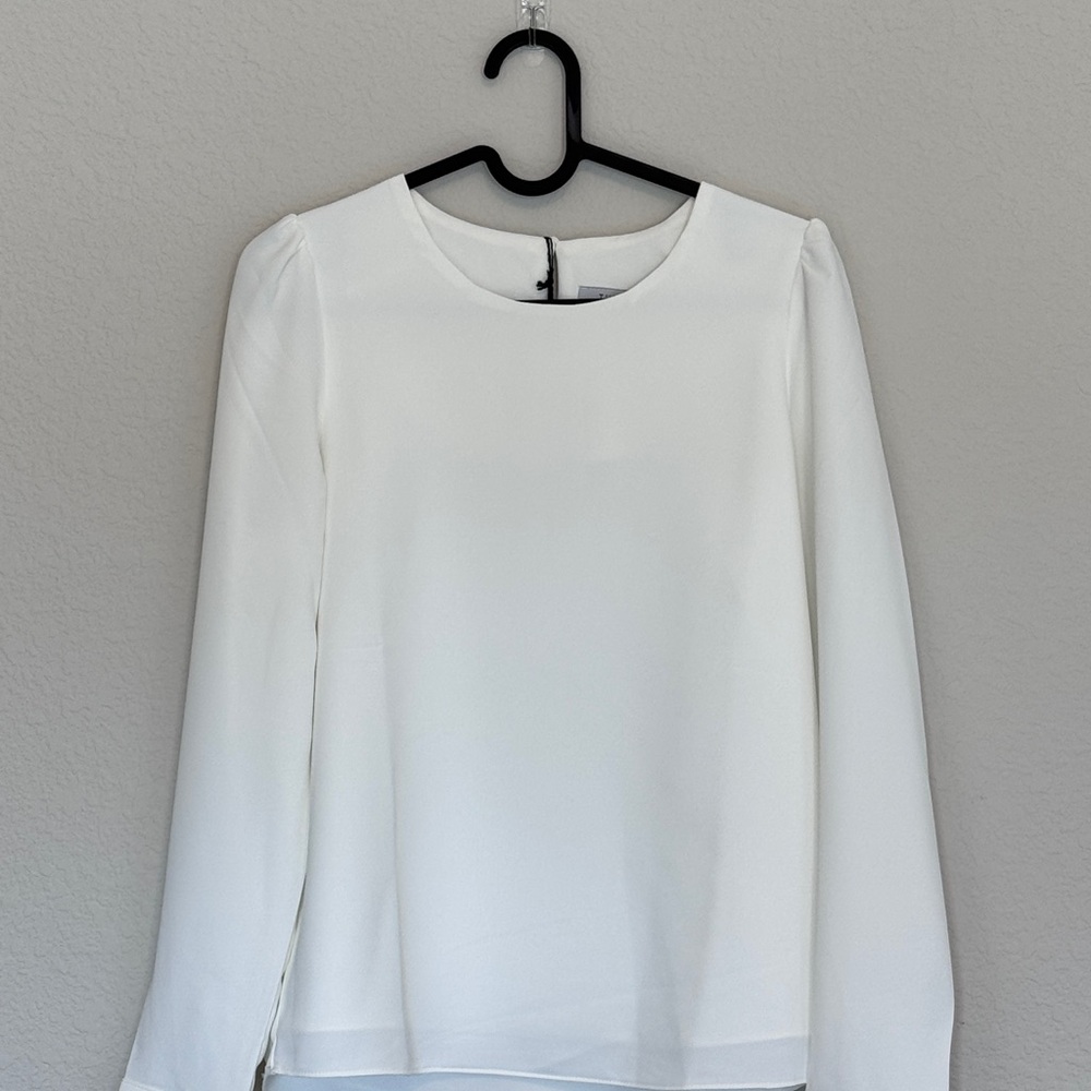 Flowy White Long Sleeve Blouse NWT